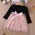 Kids Girls Long Sleeve Dress Patchwork Princess Dress childrensterritory