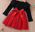 Kids Girls Long Sleeve Dress Patchwork Princess Dress childrensterritory