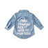 Kids Girls Long Sleeve Letter Print Denim Shirt childrensterritory