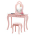 Kids Girls Pink Princess Makeup Dressing Table Set W/Mirror childrensterritory