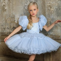 Kids Girls Puff Sequin Princess Dress/Communion Dress childrensterritory