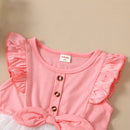 Kids Girls Ruffle Butterfly Pattern Tutu Party Dress childrensterritory