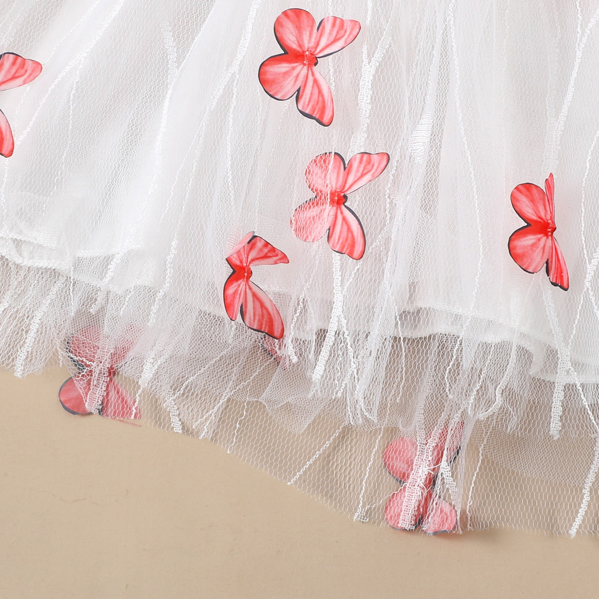Kids Girls Ruffle Butterfly Pattern Tutu Party Dress childrensterritory