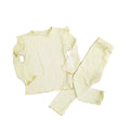 Kids Girls Ruffle Pajamas Sets/Solid Long Sleeve Sleepwear Set childrensterritory