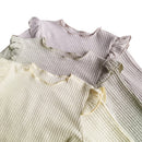 Kids Girls Ruffle Pajamas Sets/Solid Long Sleeve Sleepwear Set childrensterritory