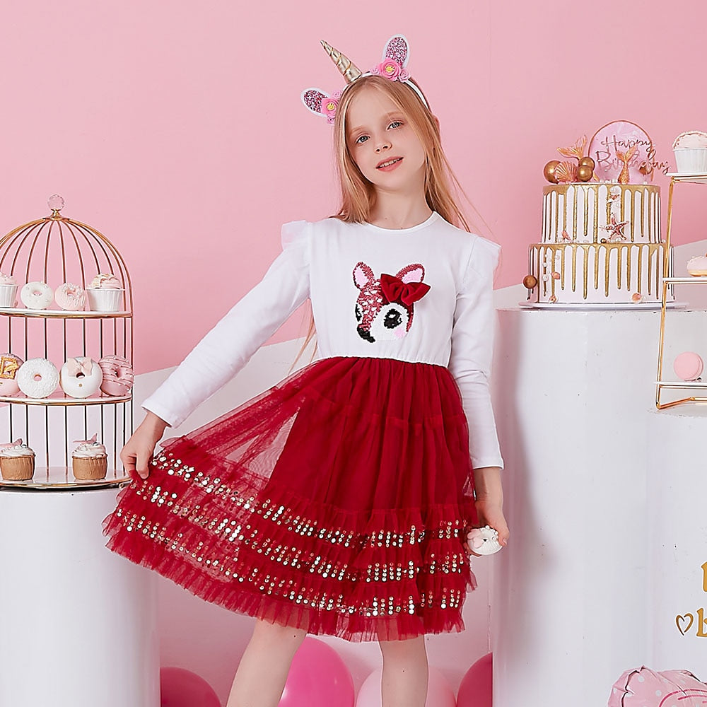 Kids Girls Sequins Tutu Birthday/Christmas Party Dress childrensterritory