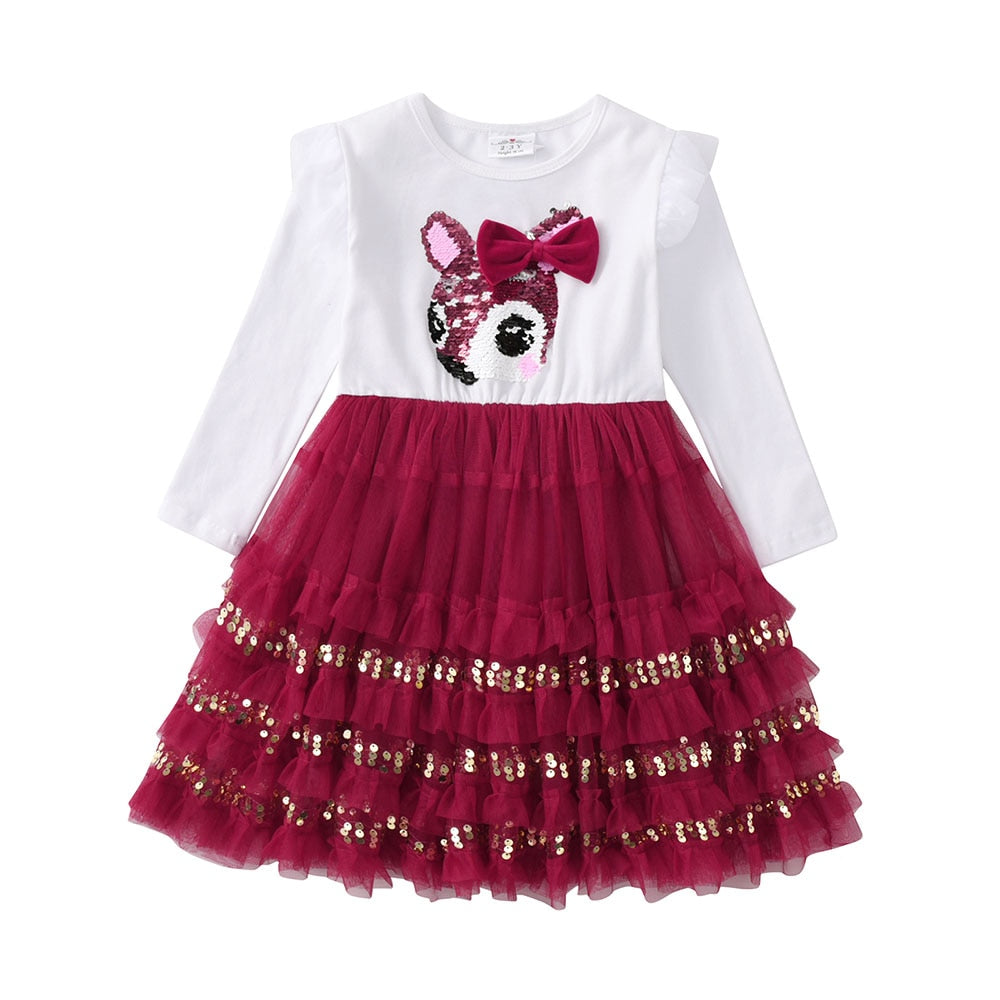 Kids Girls Sequins Tutu Birthday/Christmas Party Dress childrensterritory