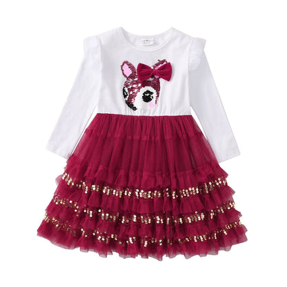 Kids Girls Sequins Tutu Birthday/Christmas Party Dress childrensterritory
