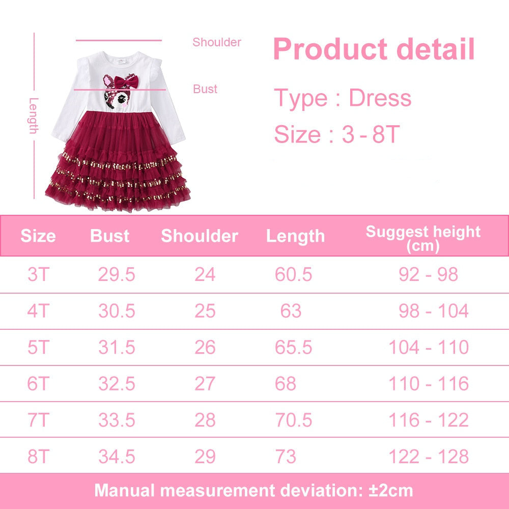 Kids Girls Sequins Tutu Birthday/Christmas Party Dress childrensterritory