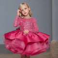 Kids Girls Sparkling Scoop Neck Pageant Puff Dress/Gown childrensterritory