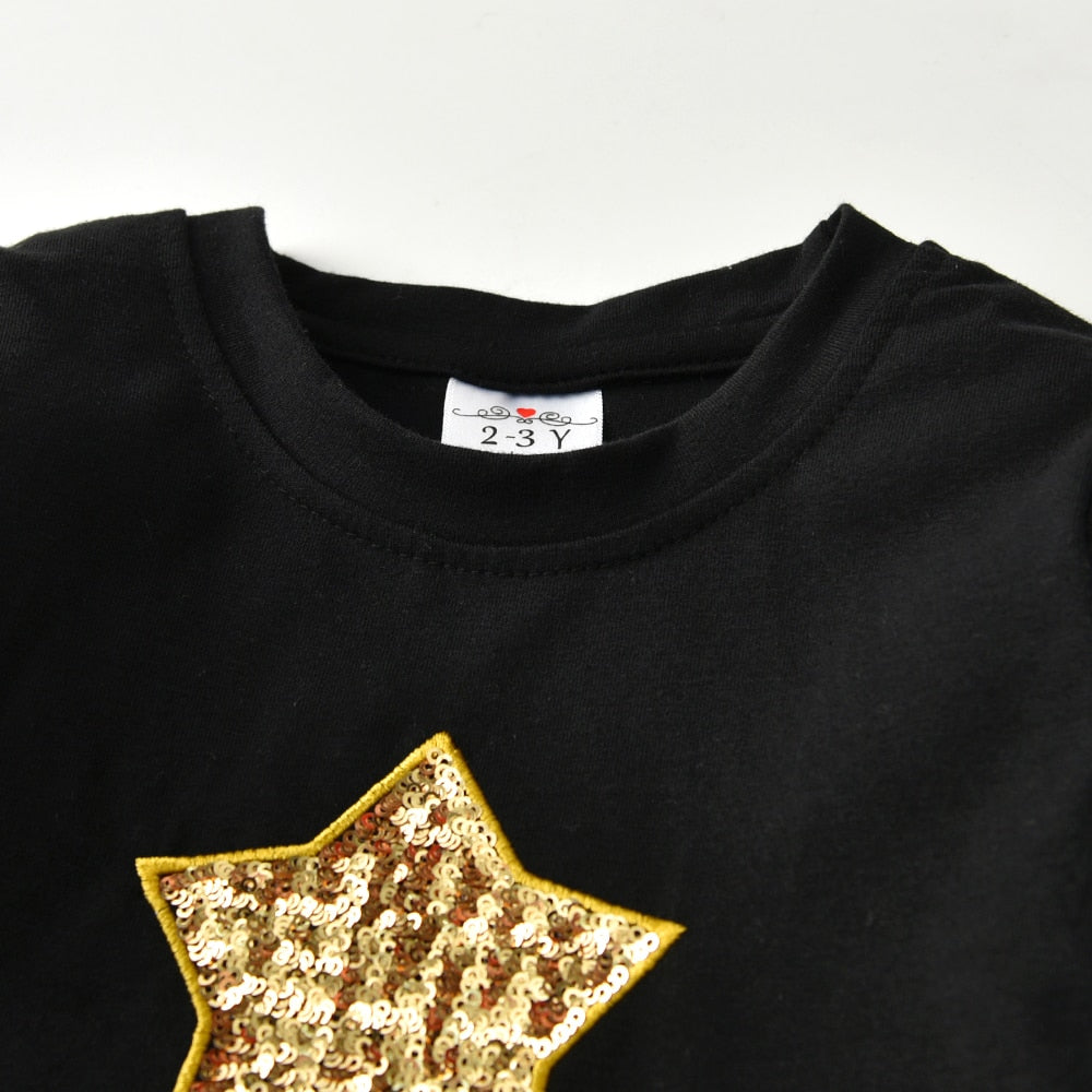 Kids Girls Star Sequins Princess Party Dress childrensterritory