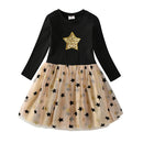 Kids Girls Star Sequins Princess Party Dress childrensterritory