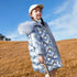 Kids Girls Thick Warm Long Style Fur Collar Outerwear childrensterritory