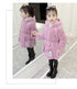 Kids Girls Thick Warm Long Style Fur Collar Outerwear childrensterritory
