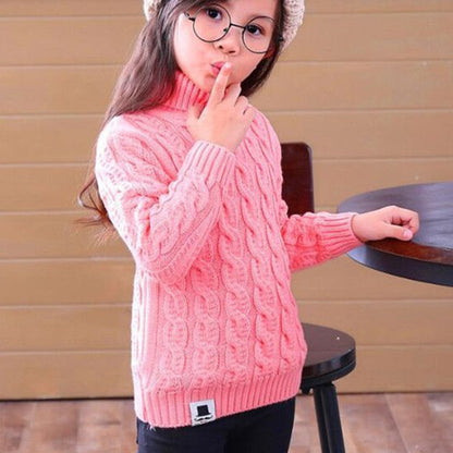 Kids Girls Tricots Turtleneck Pullover/Sweaters childrensterritory