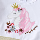 Kids Girls Unicorn Print Tulle Princess Dress childrensterritory