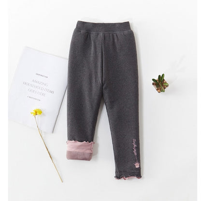 Kids Girls Warm Three-Layer Pants/Leggings childrensterritory