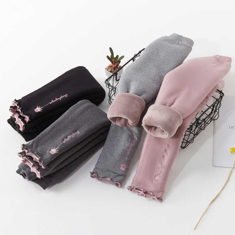 Kids Girls Warm Three-Layer Pants/Leggings childrensterritory