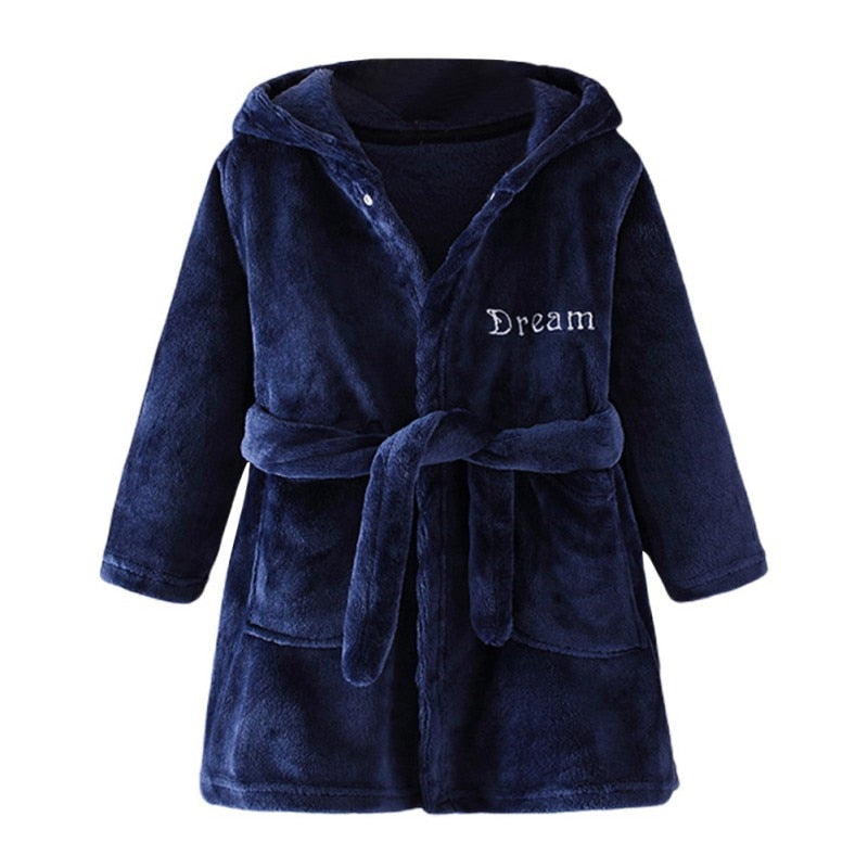 Kids Girls/Boys Hooded Flannel Bathrobe/Sleepwear childrensterritory