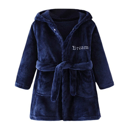 Kids Girls/Boys Hooded Flannel Bathrobe/Sleepwear childrensterritory