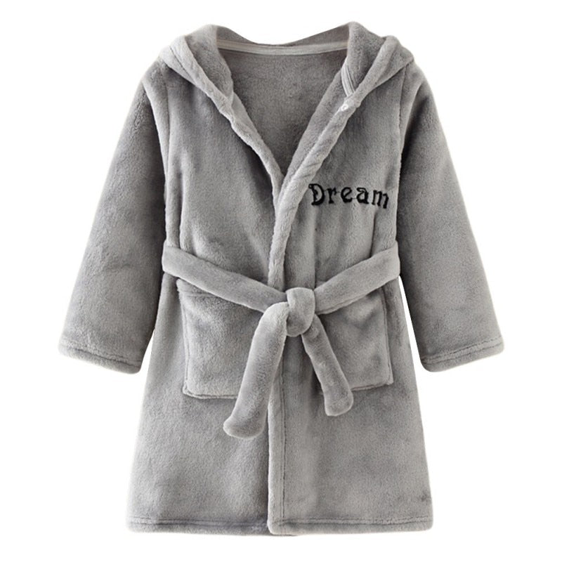 Kids Girls/Boys Hooded Flannel Bathrobe/Sleepwear childrensterritory