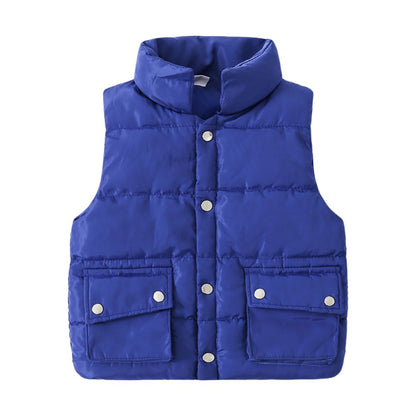 Kids Girls/Boys Solid Down Waistcoat/Outerwear childrensterritory