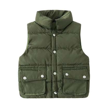 Kids Girls/Boys Solid Down Waistcoat/Outerwear childrensterritory