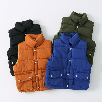 Kids Girls/Boys Solid Down Waistcoat/Outerwear childrensterritory