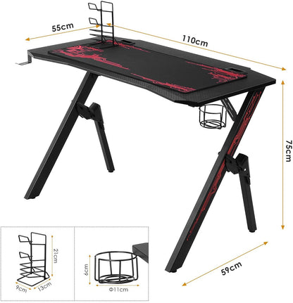 Kids K-Shaped Gaming Desk With Multiple Features childrensterritory