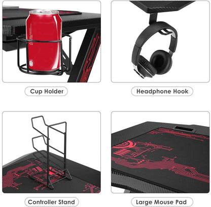 Kids K-Shaped Gaming Desk With Multiple Features childrensterritory