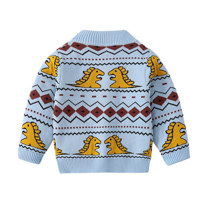 Kids Knit Printed Zipper Cardigan/Outerwear childrensterritory