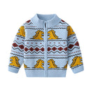 Kids Knit Printed Zipper Cardigan/Outerwear childrensterritory