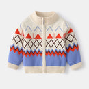 Kids Knit Printed Zipper Cardigan/Outerwear childrensterritory