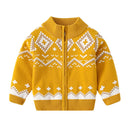 Kids Knit Printed Zipper Cardigan/Outerwear childrensterritory