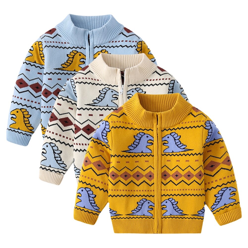 Kids Knit Printed Zipper Cardigan/Outerwear childrensterritory