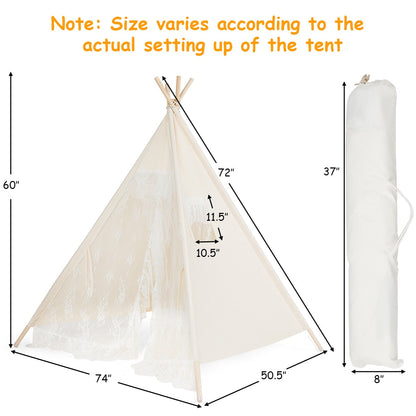 Kids Lace Teepee Tent/Playhouse W/Bag childrensterritory
