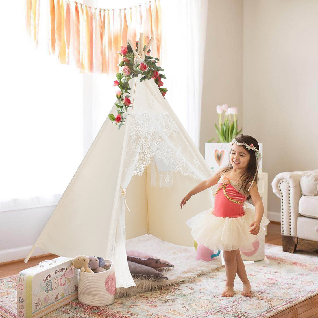 Kids Lace Teepee Tent/Playhouse W/Bag childrensterritory