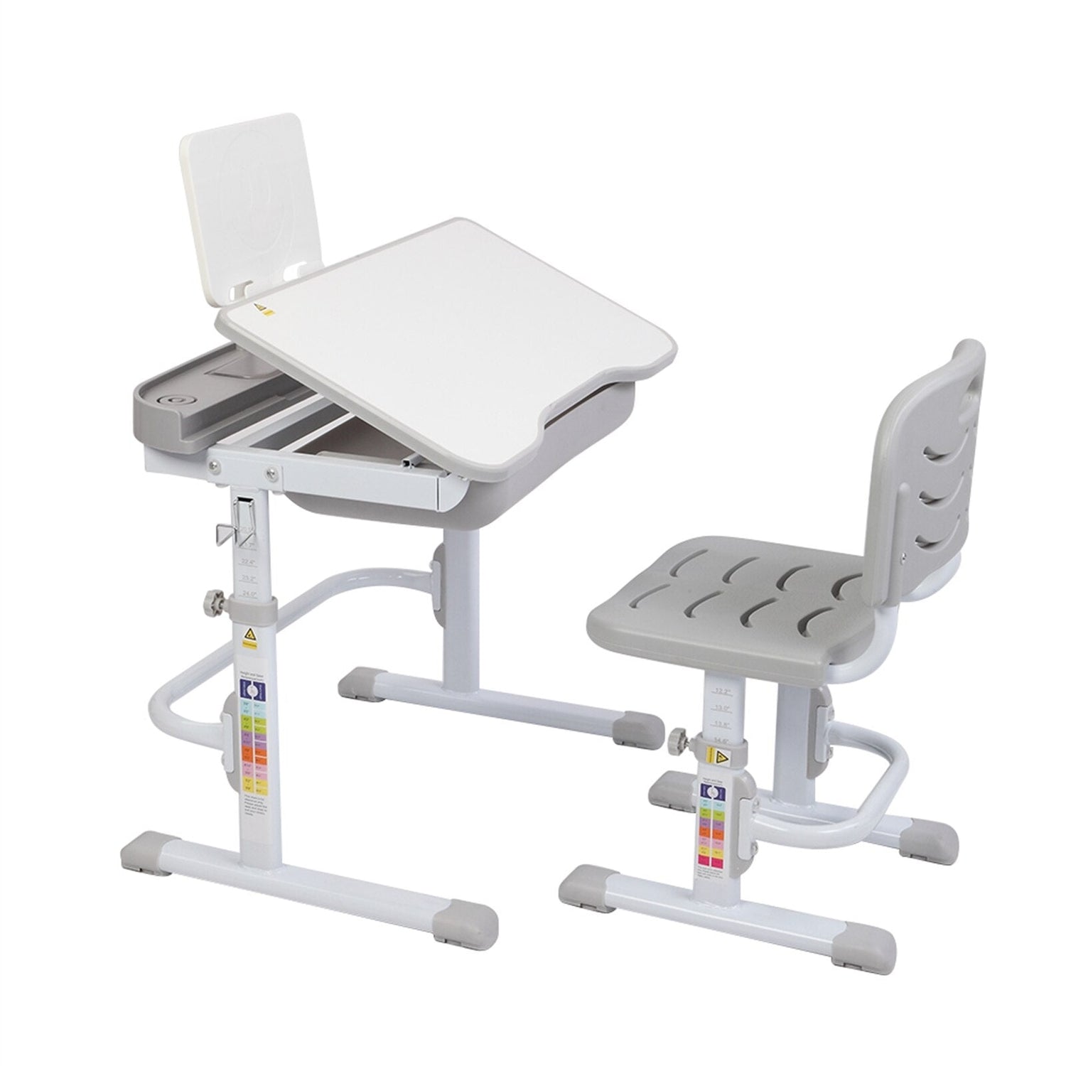 Kids Lifting Study Table And Chair Set w/Reading Stand childrensterritory