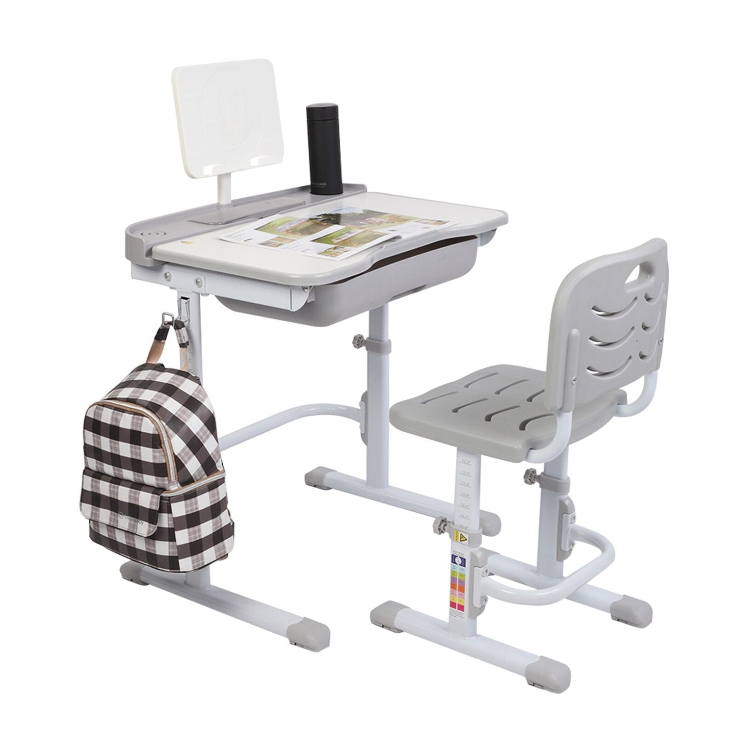 Kids Lifting Study Table And Chair Set w/Reading Stand childrensterritory