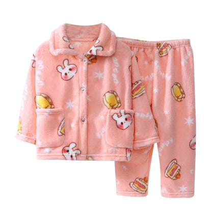 Kids Long Sleeve Flannel Pajamas Set/Sleepwear childrensterritory