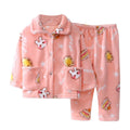 Kids Long Sleeve Flannel Pajamas Set/Sleepwear childrensterritory
