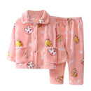 Kids Long Sleeve Flannel Pajamas Set/Sleepwear childrensterritory