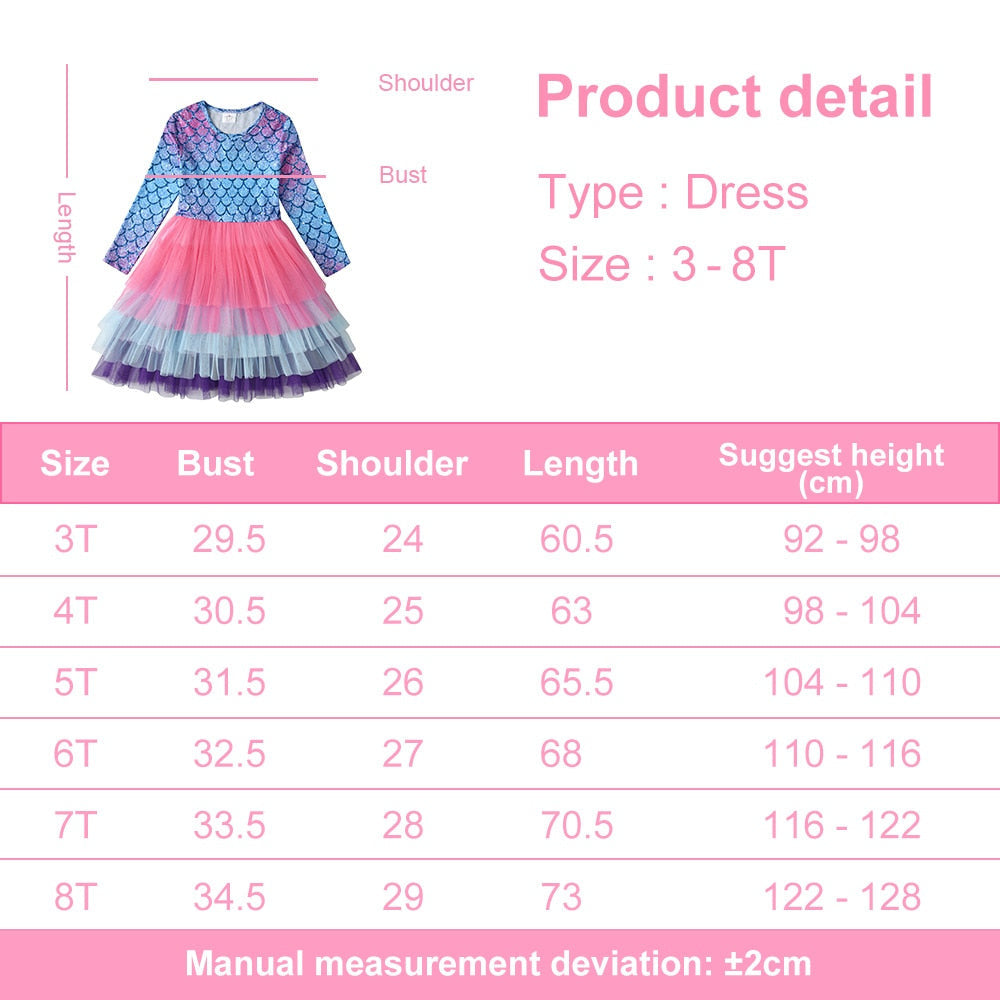 Kids Mermaid Princess Tutu Dress For Girls childrensterritory