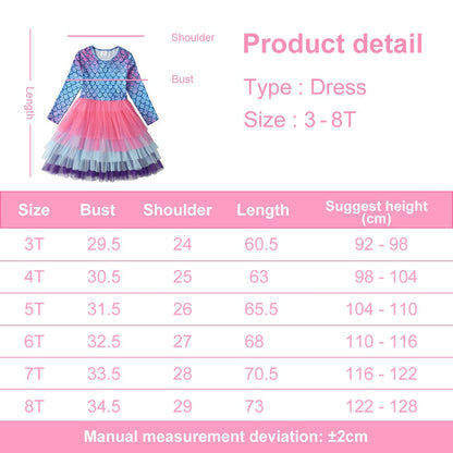 Kids Mermaid Princess Tutu Dress For Girls childrensterritory