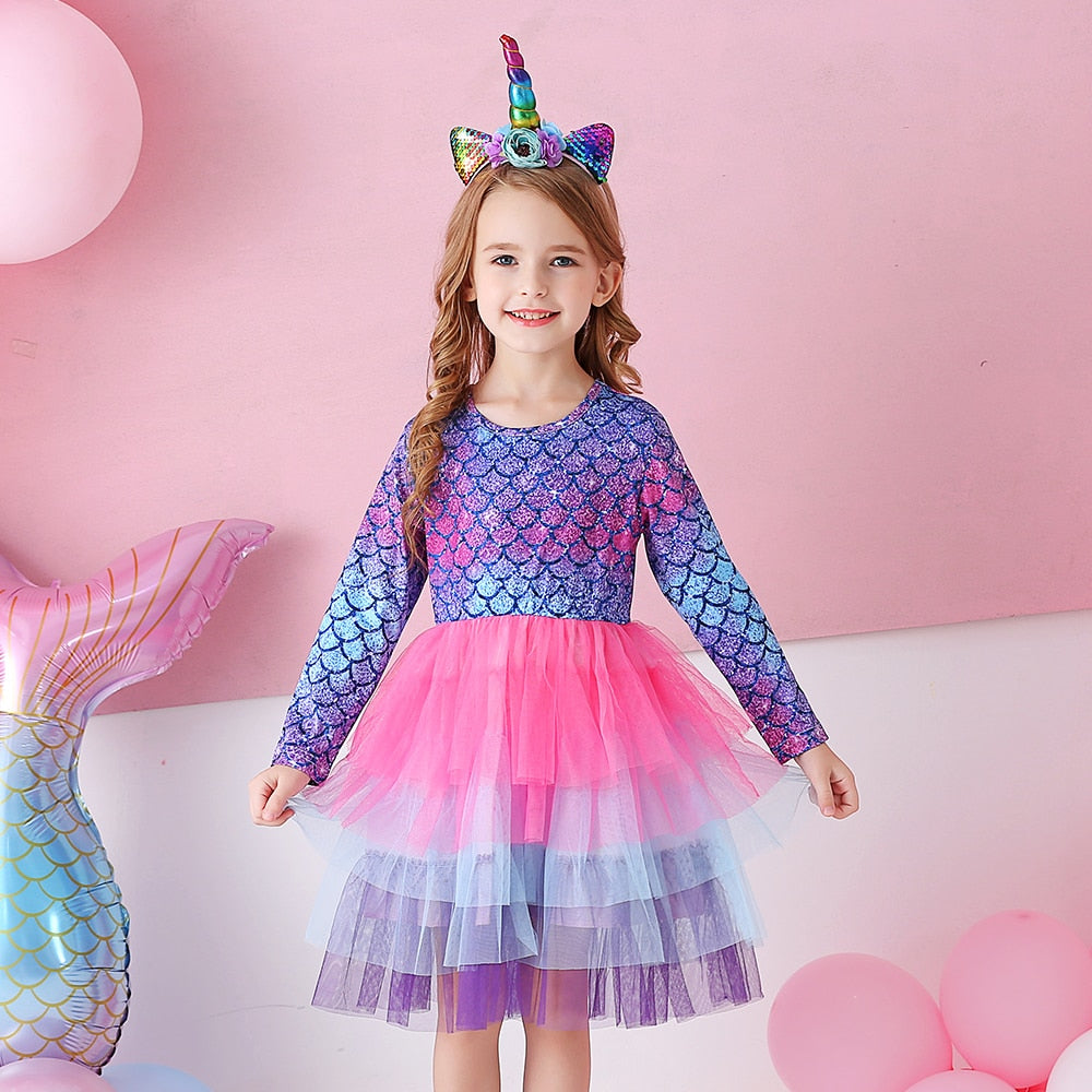 Kids Mermaid Princess Tutu Dress For Girls childrensterritory