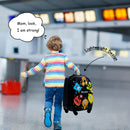 Kids Monster Print Rolling Trolley Suitcase childrensterritory