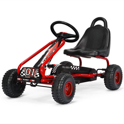 Kids Pedal Ride-On Toys w/ Adjustable Seat &amp; Handbrake childrensterritory