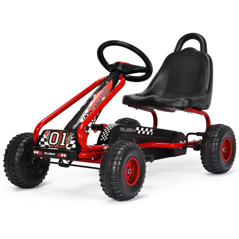 Kids Pedal Ride-On Toys w/ Adjustable Seat &amp; Handbrake childrensterritory
