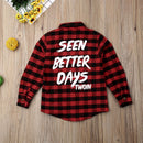 Kids Plaid Turn Down Collar Shirt w/Long Sleeve childrensterritory