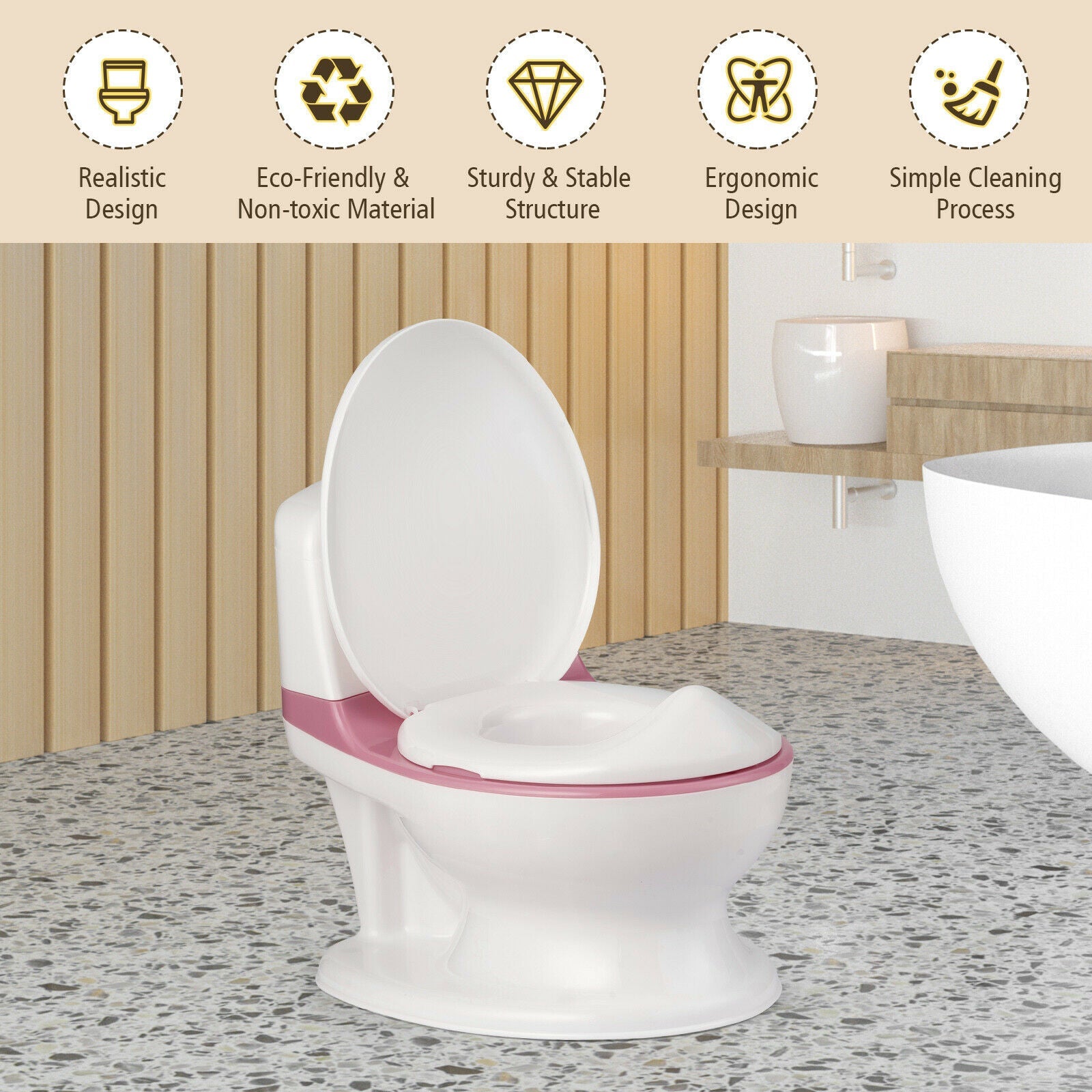 Kids Potty Training Transition Toilet w/ Sound &amp; Light childrensterritory